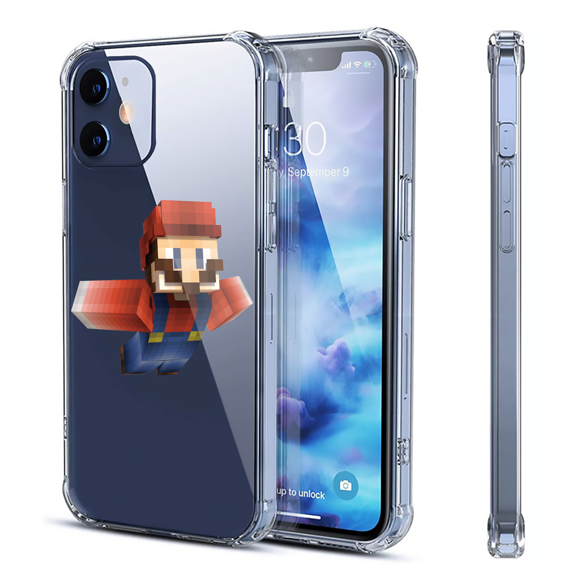 （画像用） マインクラフト ブロックの世界 Minecraft MC Block world 【iPhone 12シリーズ対応】透明スマホケース（クリアソフトケース）
